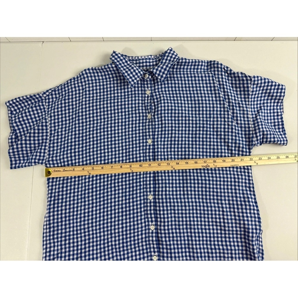 Lauren Ralph Lauren Shirt Mens Sz L Blue Plaid Linen Button Up Black Label - Picture 8 of 9